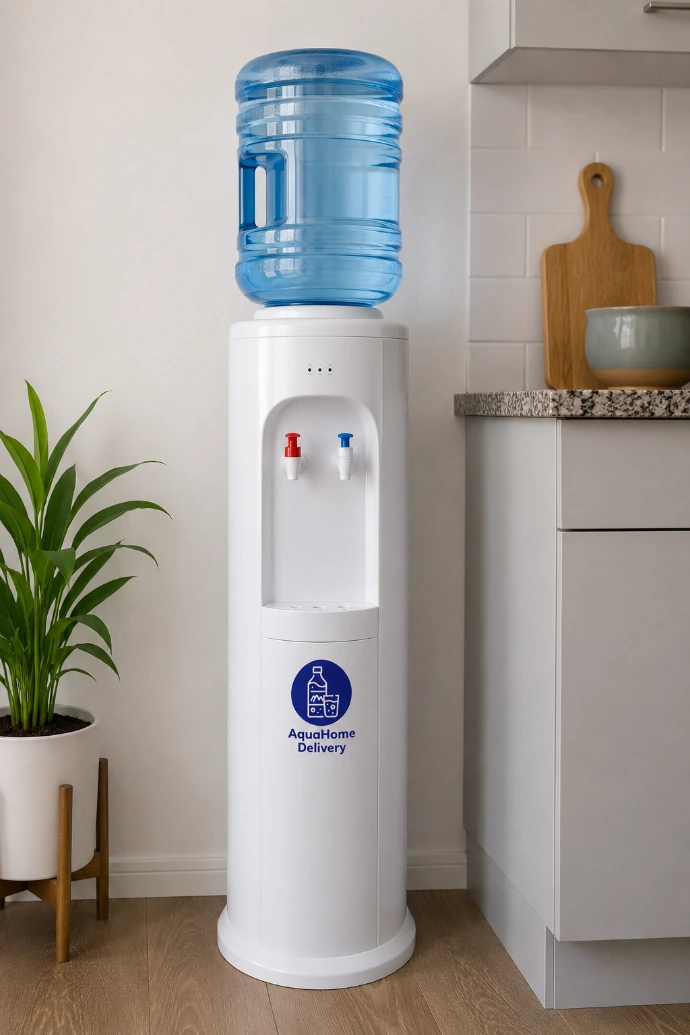 AquaHome Delivery dispenser installed in a kitchen